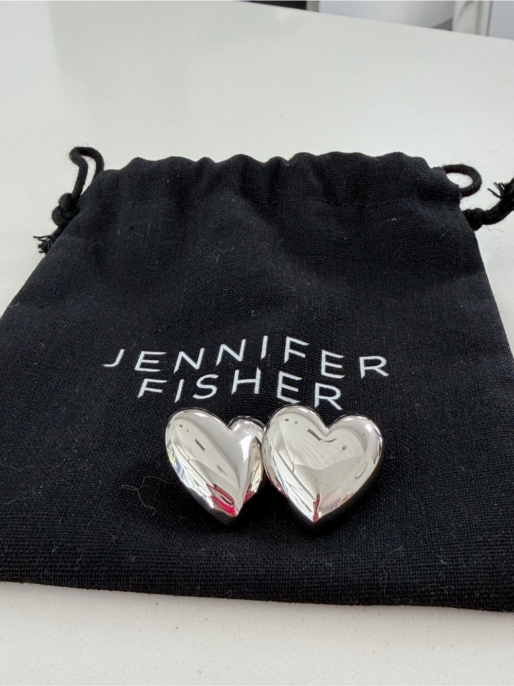 NWOT Jennifer Fisher white gold filled puffy Heart Studs